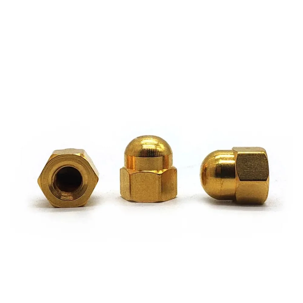 Customization DIN1587 M4 M5 M6 M8 M10 Brass Hex Domed Cap Nuts