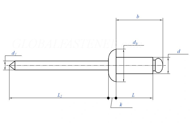 High Quality Rivet Fastener Steel Body Steel Mandrel Open End Blind Pop Rivets DIN 7337A Contact Rivet Hollow Rivet Semi Tubular Rivets Aluminum Rivets